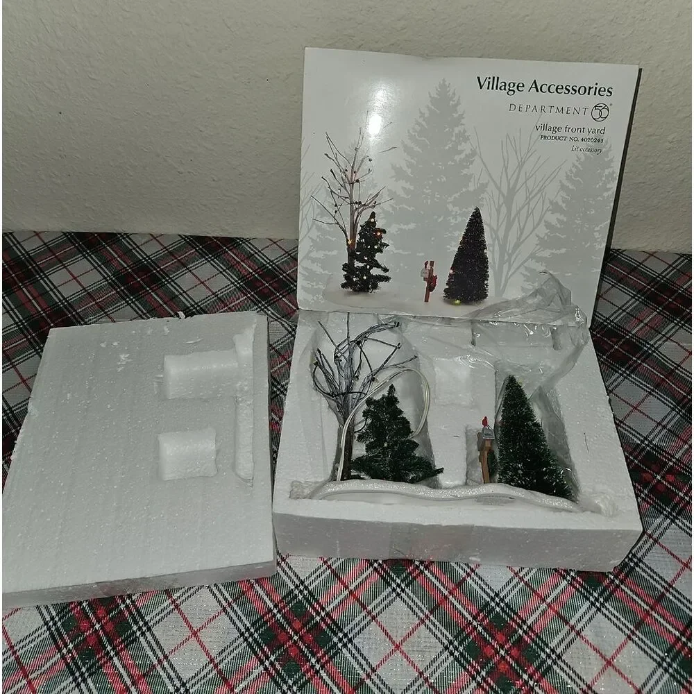 Department 56 Village Front Yard Holiday Tree Village Accent Decor